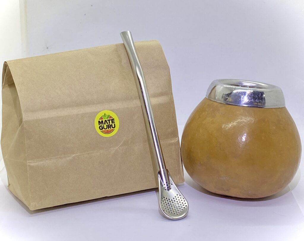 Yerba mate gourd set; gourd, straw, 250g yerba mate - Mate Guru